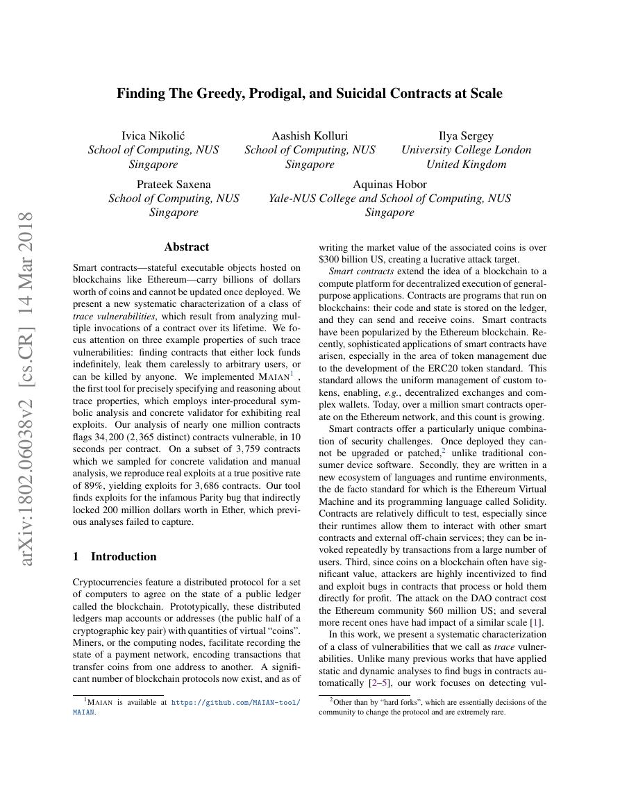 Cover of Finding the Greedy, Prodigal, and Suicidal Contracts at Scale